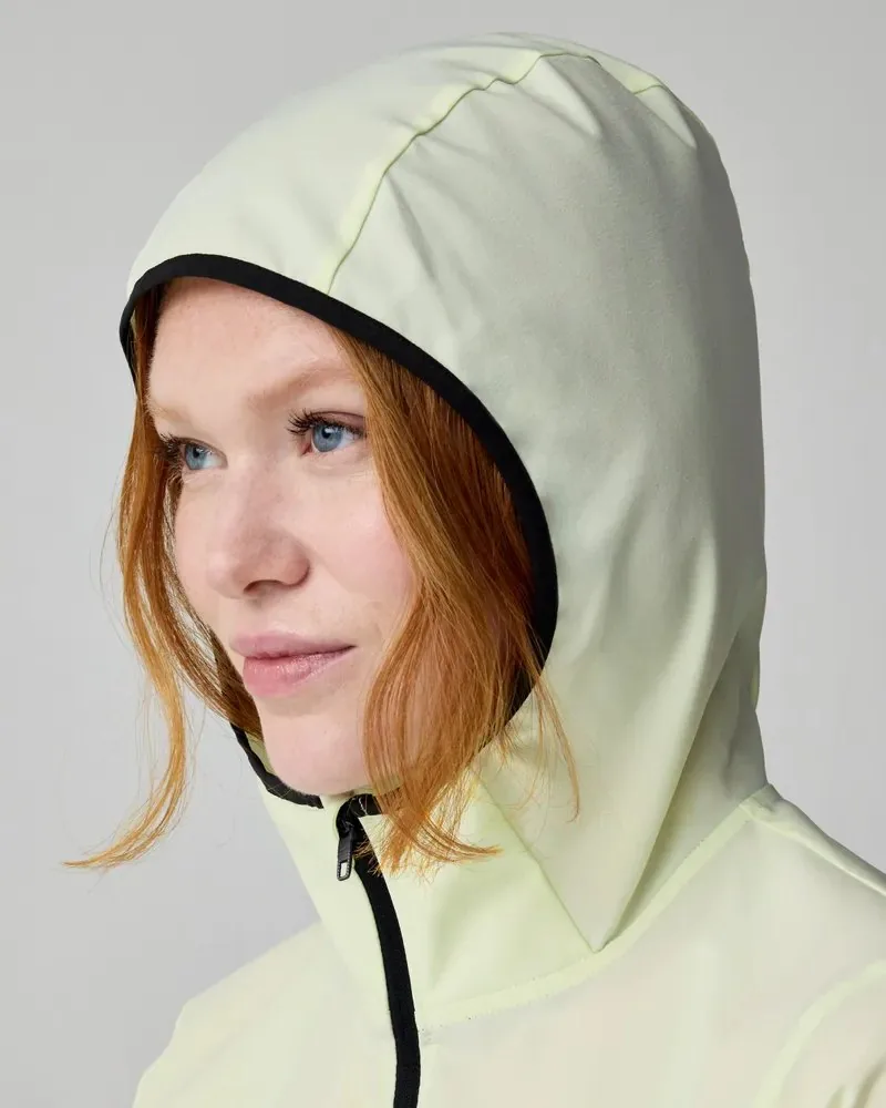Brooks Canopy running jacket with the hood up